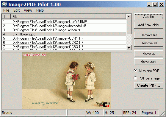 Image2PDF Pilot Screenshot