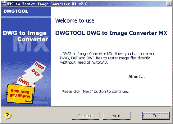 DWG to IMAGE Converter MX Screenshot