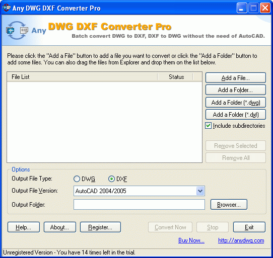 DWG to DXF Converter Pro Screenshot