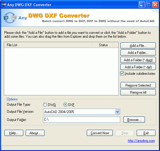 DWG to DXF Converter Screenshot