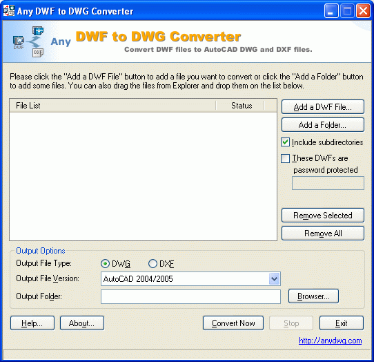 DWF to DWG Converter Screenshot