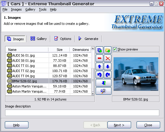 Extreme Thumbnail Generator Screenshot