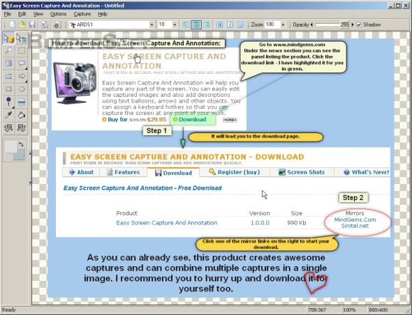 Easy Screen Capture And Annotation Screenshot