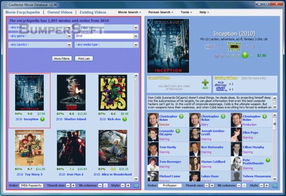 Coollector Movie Database Screenshot