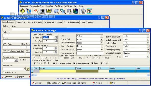 SCVitae - Control Resume System Screenshot