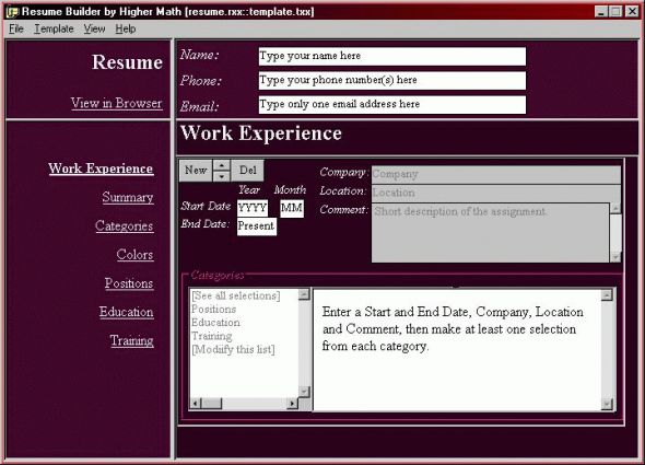 Interactive Resume Builder Screenshot