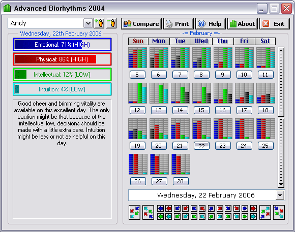Advanced Biorhythms Screenshot