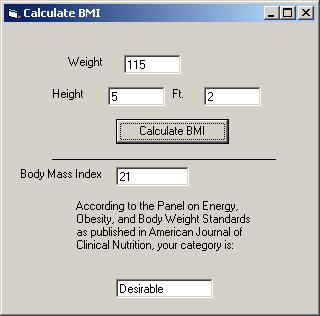 BMI Tool Screenshot