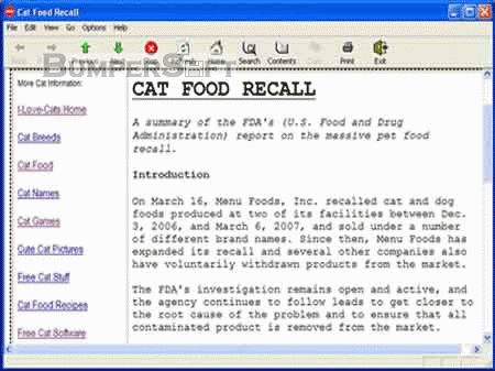 Cat Food Recall Screenshot
