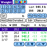 UTS Weight for Palm OS Screenshot