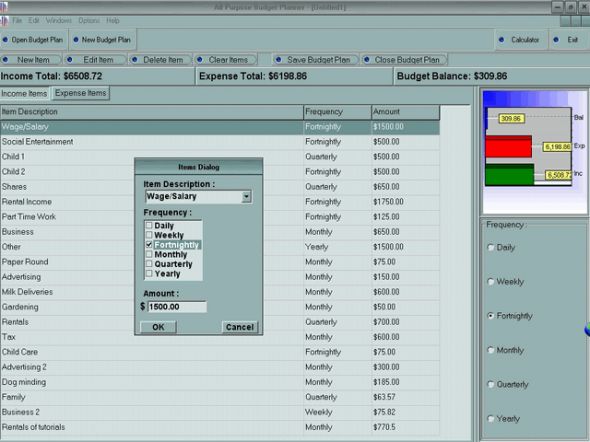 APSW Budget Planner Screenshot