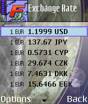 Mobile Exchange Rate (for Symbian Series 60) Screenshot