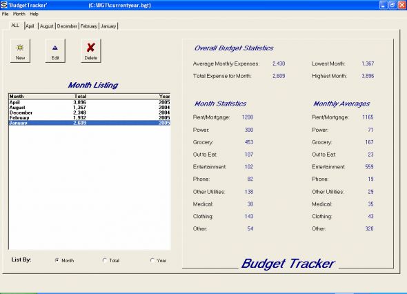 Budget Tracker Screenshot