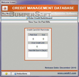 Credit Management Database Screenshot