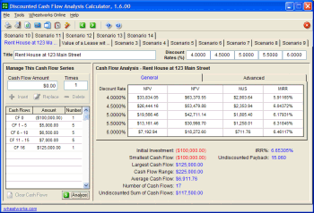 Discounted Cash Flow Analysis Calculator Screenshot