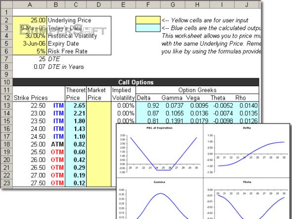 Option Trading Workbook Screenshot