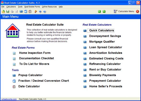 Real Estate Calculator Suite Screenshot