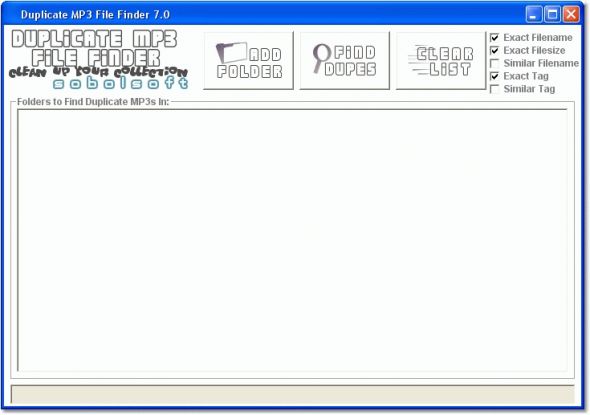 Duplicate MP3 File Finder Screenshot