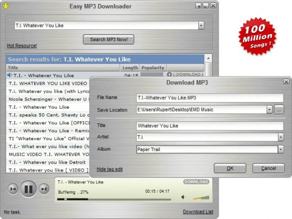 Easy MP3 Downloader Screenshot