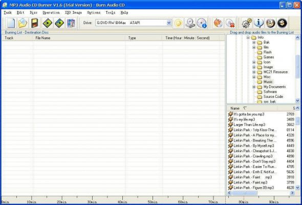 MP3 Audio CD Burner Screenshot