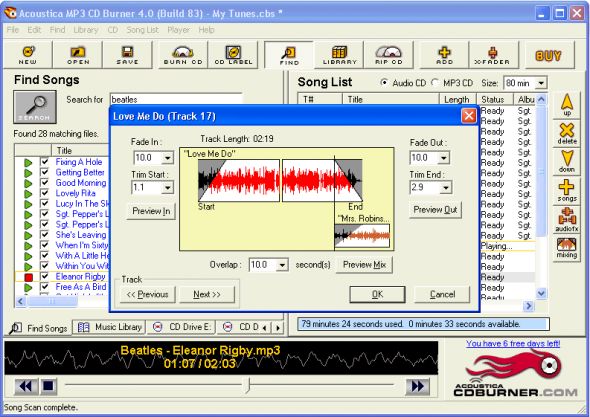 Acoustica MP3 CD Burner Screenshot