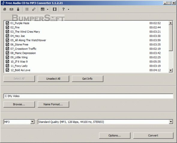 Free Audio CD to MP3 Converter Screenshot
