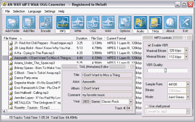 Alt WAV MP3 WMA OGG Converter Screenshot