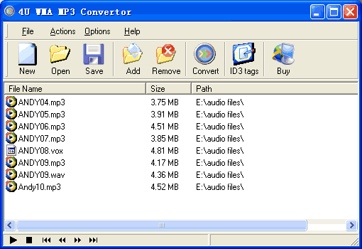 4U WMA MP3 Converter Screenshot