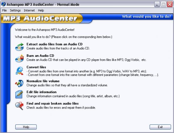 Ashampoo MP3 AudioCenter Screenshot