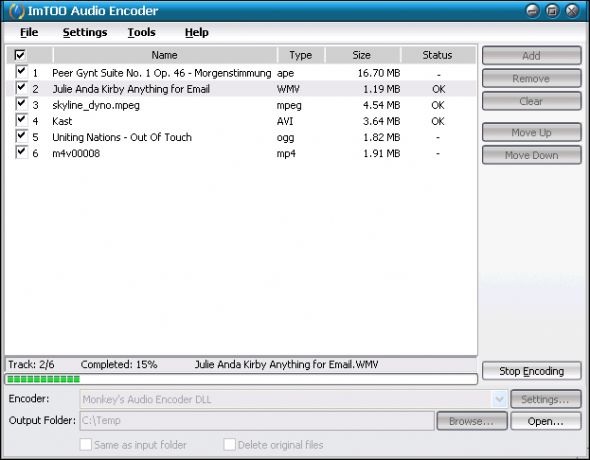 ImTOO Audio Encoder Screenshot