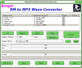 Bingo! RM to MP3 Wave Converter Screenshot