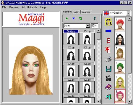 Screenshots of MAGGI-Hairstyle and Make-up Software - BumperSoft