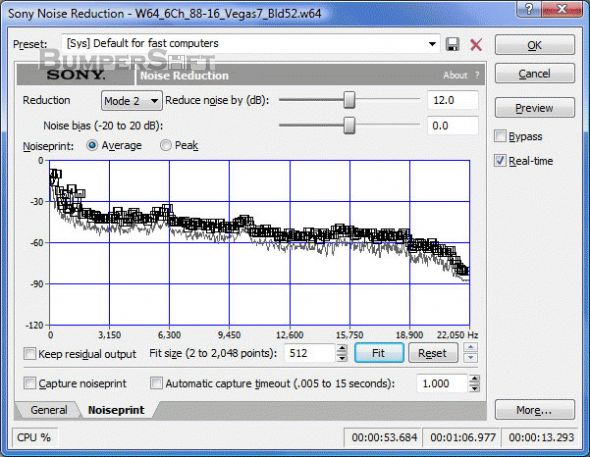 Sony Noise Reduction Screenshot