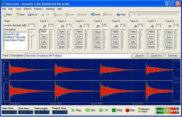 Acoustic Labs Multitrack Recorder Screenshot