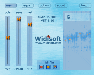 Audio To MIDI VST Screenshot