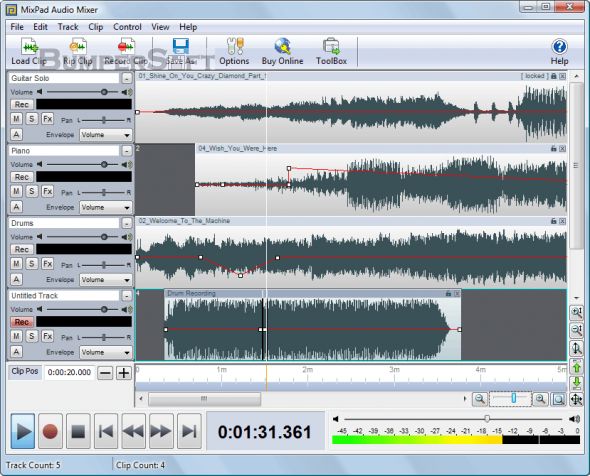 MixPad Audio Mixer Screenshot