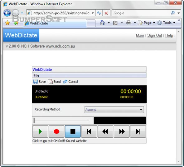 WebDictate Screenshot