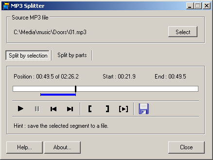 MP3 Splitter Screenshot