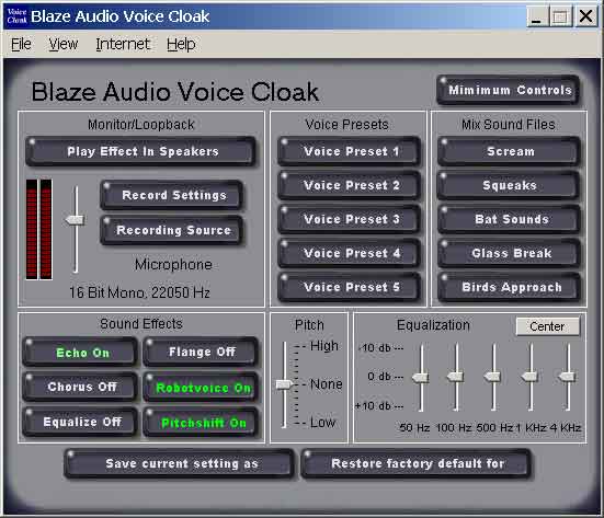 Blaze Audio Voice Cloak Screenshot