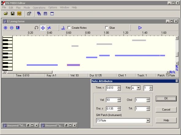 TS-MIDI Editor Screenshot