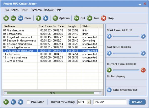 Power MP3 Cutter Joiner Screenshot