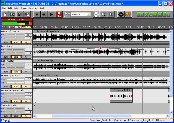 Mixcraft Recording Studio Screenshot