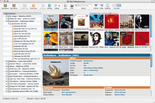 Collectorz.com Music Collector (Mac OS X) Screenshot