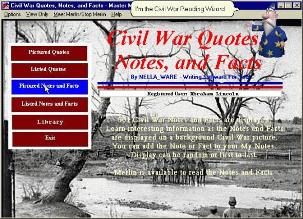 Civil War Quotes, Notes, and Facts Screenshot