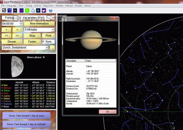 Asynx Planetarium Screenshot
