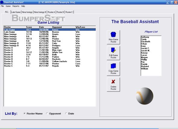 Baseball Assistant Screenshot