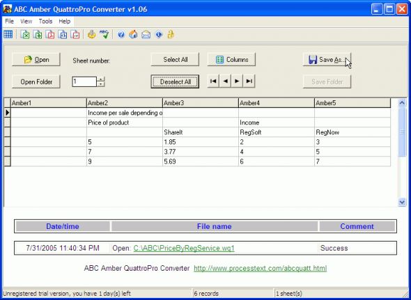 ABC Amber QuattroPro Converter Screenshot