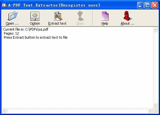 A-PDF Text Extractor Screenshot