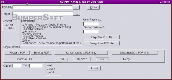 GUI for PDFTK Screenshot