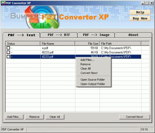 PDF Converter XP Screenshot